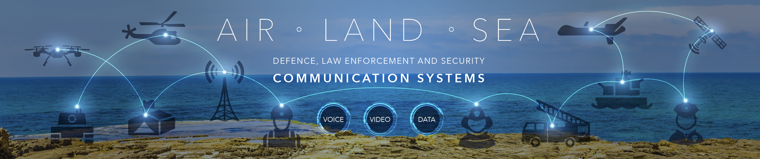 Defence, Law Enforcement, Security products for land, sea and air